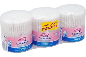 Tippys Soft Cotton Ear Buds, Round Shape - Pack of 3 (3 x 200 Pieces)