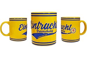 BRAUNSCHWEIG BTSV Eintracht Braunschweig Mug – Retro – Yellow/Blue Coffee Mug BTSV – Plus Bookmark We Love Football