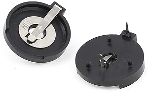 UXCELL sourcing map 2 sztuki czarne 2-pinowe okrągłe guzik uchwyt na baterie gniazdo do CR2430/LIR2430