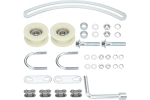 GREHUA Chain Tensioner Adjuster w/Arch Idler Pulley Roller Guide Kit Compatible with 80cc Motorized Bicycle 48cc 49cc 50cc 60cc 66cc 2 Stroke Engine Gas Motor Mountain Bike Heavy Duty Parts Silver