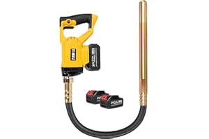 Anbull Vibratore per Calcestruzzo a batteria 1 m, 21V Vibratore per Cemento, 2 * 3000 mAh, Frequenza: 200 Hz, Ampiezza: 0,9 mm, Concrete Vibrator