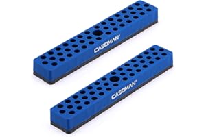CASOMAN 2PCS 1/4" Hex Bit Organizer with Magnetic Base - Blue, 86 Hole Bit Organizer with Strong Magnetic Base, Magnetic Bit Organizer for Your Specialty
