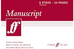 24-page A5 Manuscript Book, 6-stave interleaved