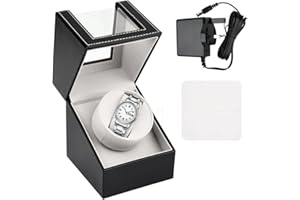 CENBEN Single Automatic Watch Winder Box, Silent Automatic Watches Display Storage Watch Rotator, Rotation Wristwatch Box for Women and Men Mechanical Watches