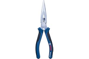Bosch Professional 1600A01TH8 200mm needle nose pliers (straight, chrome vanadium steel, rubberised Grip), Blue