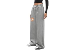 CMTOP Pantalon Jogging Femme Hiver Pantalons de Survêtement Coton Pantalon Polaire Chaud avec 4 Poches Pantalon de Sport Ample à Taille Elastique pour Training Running et Fitness