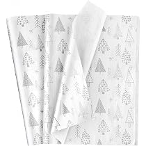 Carta Vellina Natalizia 100 Fogli – Stile Bohémien Con Fiori Selvatici – 50,8x35,6 Cm – Perfetta Per Confezioni Regalo