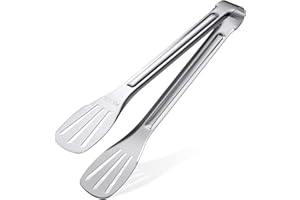 EXTODRY Kitchen Tongs(9'')-304 Easy to Clean-Food Safe Stainless Steel Cooking Tongs,Salad,BBQ,Serving,Frying Tongs Utensils,Kitchen Gift etc,Easy Grip Best Sturdy Tongs,Non Stick.