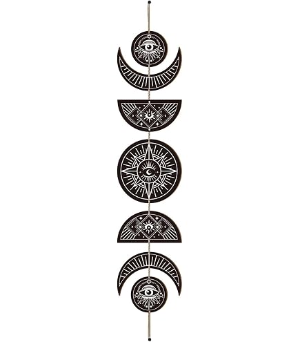 Decorazione da parete con fasi lunari in stile bohémien, fasi lunari, arte celeste lunare, decorazione da appendere per camera da letto, matrimonio, casa, stanza dei bambini, dormitorio Anulely