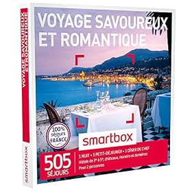 SMARTBOX – Coffret Cadeau – VOYAGE SAVOUREUX ET ROMANTIQUE – 1040 séjours : hôtels de 3* à 5*, châteaux, manoirs et domaines