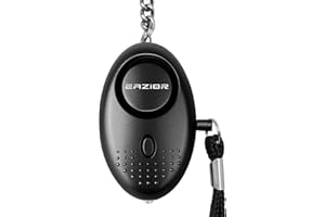 Eazior 140DB Police Approved Personal Security Alarm, Mini Loud Staff Panic Rape Attack safety Alarm Self Defense Keyring with Torch for Women Kids Night Worker Anti-theft Alarm (Black)