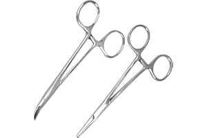 ICYWINK Pinze emostatica,Pinza per Pesca,Pinzette piercing,Pinze per animali domestici in acciaio inossidabile Adatto per Bloccaggio per Pulizia dell'Orecchio di Animali Domestici[12.5cm] (2 pcs)