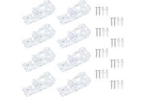 COYTEAR Blind Cord Safety Device, 8Pcs Blind P Clips with 16 Screws and 16 Plastic Pillars Set 5cm Child Safety Clear Double Hole Positioning Hook for Vertical or Roman Roller Curtain Ball Chain Cord Control
