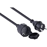 Electraline 01665 Extension Cable 10 M Outdoor IP44, Suitable for Construction, Rubber Cable H07RN-F 3G2.5, Schuko Type Exten
