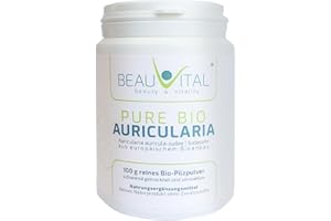 BEAUVITAL Pure Bio Auricularia Poudre 100 g Oreille de Juda issue de l'agriculture biologique de l'UE, végétalien, sans additifs artificiels