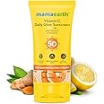 Mamaearth Vitamin C Daily Glow Sunscreen with Vitamin C & Turmeric | For Sun Protection, Tan Protection & Glow | SPF 50 & PA++++ Protection | No White Cast | Lightweight & Non-Sticky | Brightens Skin | For All Skin Types | 50 g