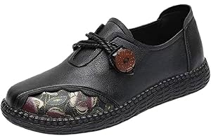 DuBiytlk Chaussures OrthopéDiques Chaussures pour Mamans âgées Chaussures de Marche antidérapantes Chaussures en Cuir à Semelle Chaussures en Cuir Souple Confort décontracté Chaussures Femmes