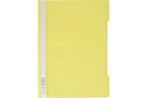 Durable 252304 Offertmapp A4, gul, 25 stycken | Häftmekanism för perforerade dokument, transparent framsida, PP-plast, handta