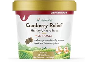NaturVet Cranberry Relief and Echinacea Cat Soft Chew Urinary Tract 60 ct