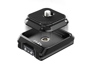 ULANZI UKA01 Placa de Liberación Rápida para Cámara, Adaptador de Montaje para Trípode, con Tornillo de 1/4''-3/8" para Cardanes/DSLR/Trípodes dji Sony/38 mm Arca-Swiss, Carga Máxima 20 kg