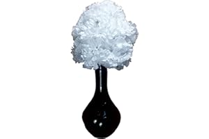 Flourish Vase with Artificial Flowers - Black and White - Perfect for Home Decor and Living Room Decoration, Bedroom or Bathroom Ornament.