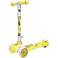 Tygatec 3 Wheel Kids Scooter for Year 5 to 14, LED Magic Wheels, Smart Kick Scooter with Fold-able & Height Adjustable Handle for Baby Boys and Girls with Foot Brakes (Dark Yellow)