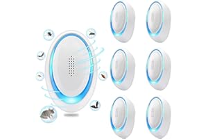 CHEFSOFI Repelente Ultrasónico de Plagas, 6 Pack Antimosquitos Electrónico Ultrasónico Mosquitos,2024 Repelente Mosquitos Interiores Antiparasitario para Roedores, Arañas, Cucarachas, Insectos