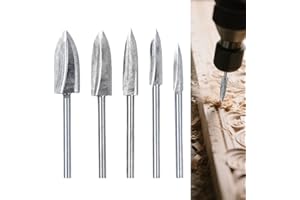 AzureRay Brocas Madera para Dremel, Accesorios para Dremel Juego de 5 Brocas Tallado 1/8", para Carpintería, Bricolaje, Perforación y Rectificación