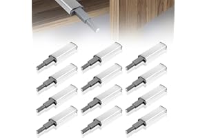Nizirioo 12 Pièces Push To Open Aimant Porte Placard, Appuyez Pour Ouvrir Magnétique Loquet, Tampon Charnière Loquet Fermetures, Poussoir Porte Placard Loquet Magnetique Pour Armoire Tiroir - Argenté