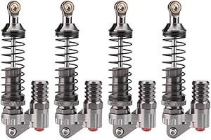 Drfeify Amortiguador de Vacío de Vagón de Escalada, 4 Piezas de Mecanizado CNC de Aluminio Amortiguador Compatible para Axial / SCX10 / D90 / TRX-4 / RC Crawler Car