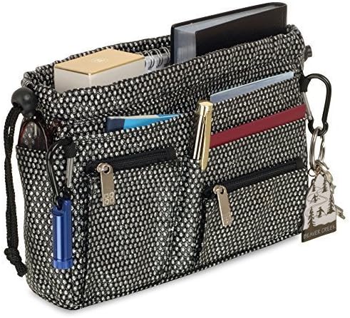 Handbag 2 Handbag luxury handbag organizer (Silver Sparkle with silver lining)