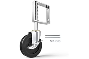 HOLKIE Rueda Giratoria de 100 mm para portón,ruedas con muelle para puertas pesadas de madera y vallas,capacidad de carga 100 kg