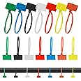 Cable Zip Tie with Tag 100 Pcs Wire Zip Ties with Label Self-Locking Plastic Nylon Cable Ties with Write On Label Multicolor Small Zip Tie Label Tags for Wire Marking and Organizing