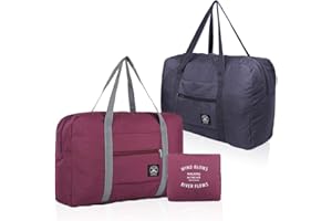 FATIYA (2er Pack) Faltbare Reisetasche, wasserdichte Handgepäcktasche, leichte Reisetasche für Sport, Fitness, Urlaub