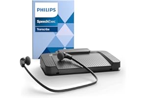 Philips LFH7177/06 zestaw do odtwarzania, ergonomiczny przełącznik nożny USB ACC2330, słuchawki stereo pod brodą LFH0334, wraz z oprogramowaniem SpeechExec Basic 2-letnie ABO