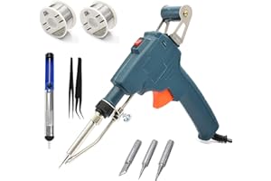 MOCOLI Fer à Souder Kit de Soudage Electrique, 60W Pistolet à Souder Outil de Soudage à Une Main Fil à Souder et Pompe à Dessouder pour L'électronique et Les Réparations, Fer à Souder Etain Pour Bijoux