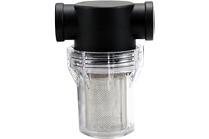 TWSOUL Prefiltro para jardín, filtro de tubería de 1", bombas con filtro de acero inoxidable de 40 malla, filtro de tuberías de alto caudal, filtro de bomba de agua para riego de jardín (malla de 1" -