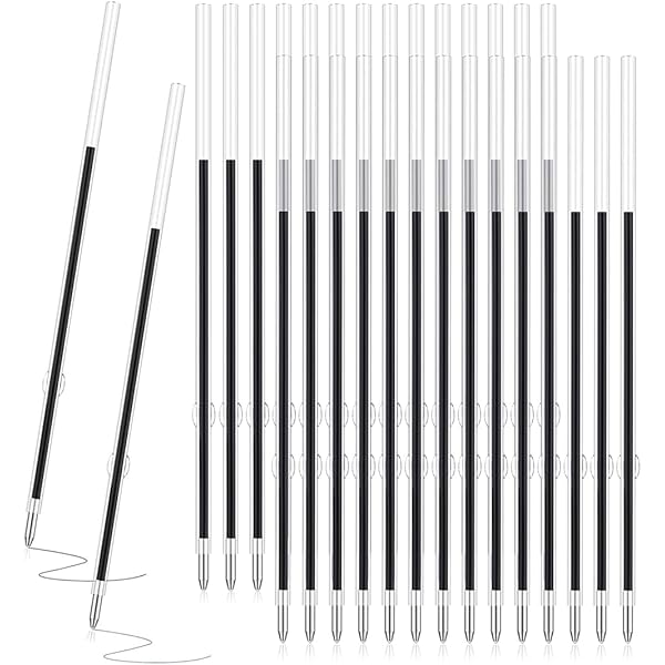 100 Ricariche Per Penna A Sfera 0.7mm Nero - Per Penne Retrattili