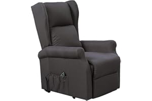 CRIBEL Arlette D Poltrona Relax in Tessuto, Movimento Elettrico con Funzione Alzapersona, Recrinabile, Telecomando Incluso, Fumo