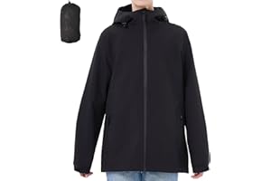 ACCNUO Veste Imperméable Femme Coupe Vent Femme Impermeable Veste de pluie avec capuche pour le cyclisme, la randonnée et l'escalade