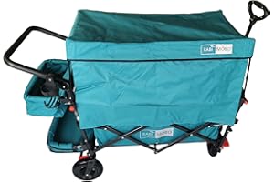 Rabimobo Sun Folding Handcart with Smooth Wheels, UV Protected Roof and Many Accessories (Petrol)