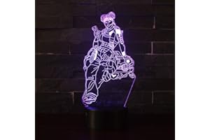 CKW 3D Lámpara óptico Illusions Luz Nocturna, 7 Colores Cambio de Botón Táctil y Cable USB para Cumpleaños, Navidad Regalos de Mujer Bebes Hombre Niños Amigas (B)