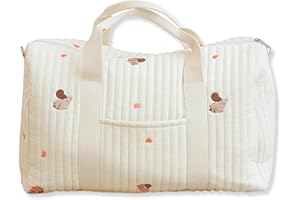 SONARIN Grande Capacità Ricamo Borsa Fasciatoio per Neonato, Leggero Borsone da Viaggio Bagaglio a Mano Con Tracolla per Pannolini e Cambio