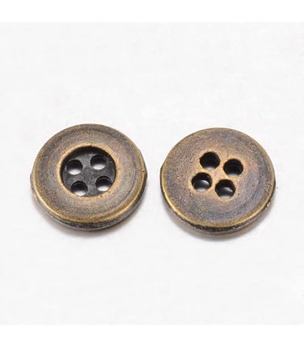 Lot De Boutons Vintage En Résine Vert Bronze - Ancien Mercerie - Référence (721)