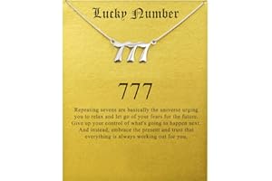 ZYAWP Lucky Number Necklace For Women Men 18K Gold Silver 111 222 333 444 555 666 777 888 999 Pendant Angel Number Necklaces Choker Chain Numerology Jewelry for Girl Boy with Message Gift Card