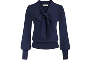 GRACE KARIN Bluza z długimi rękawami, damska muszka szyja, elegancki sweter rekreacyjny