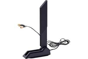 XUENIU WiFi 6E Tri-Band 2.4GHz 5.8GHz 6GHz Wifi Antenna Booster Magnetic Base Antenna Aerial for PC Desktop Computer ASUS ROG Strix Gaming Motherboard Tri Band Hotspot Network Range Extender Booster Black