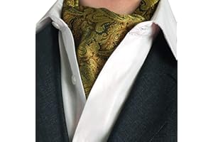 STTLZMC Cravatta Uomo Paisley Floreal Ascot Fazzoletti Tessuto in Seta Matrimonio Business