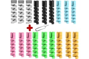 PPX 18 Stück Typ C Ladegerät Kabelschoner und 1 SIM Karte Nadel, Flexibler Silikon Micro USB Schutz, Maus Kabelschutz, Anzug für alle Handys 6 Farben Schwarz, Grau, Blau, Grün,Gelb,Rosa
