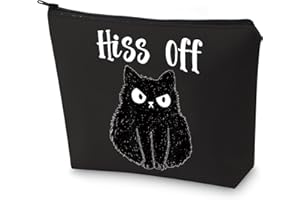 WZMPA Meow Cat Trousse per cosmetici, idea regalo per gattini e gatti, con cerniera, sibilo, Vestibilità